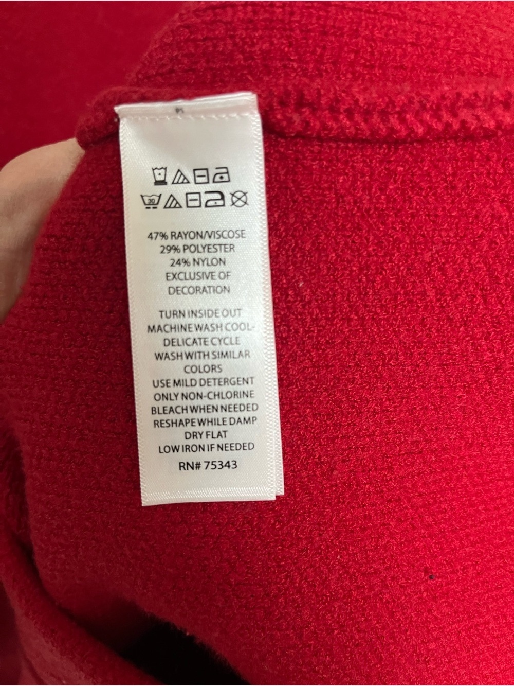 Adrienne Vittadini Red button-Front Knit sweater women’s size M - Picture 3 of 4